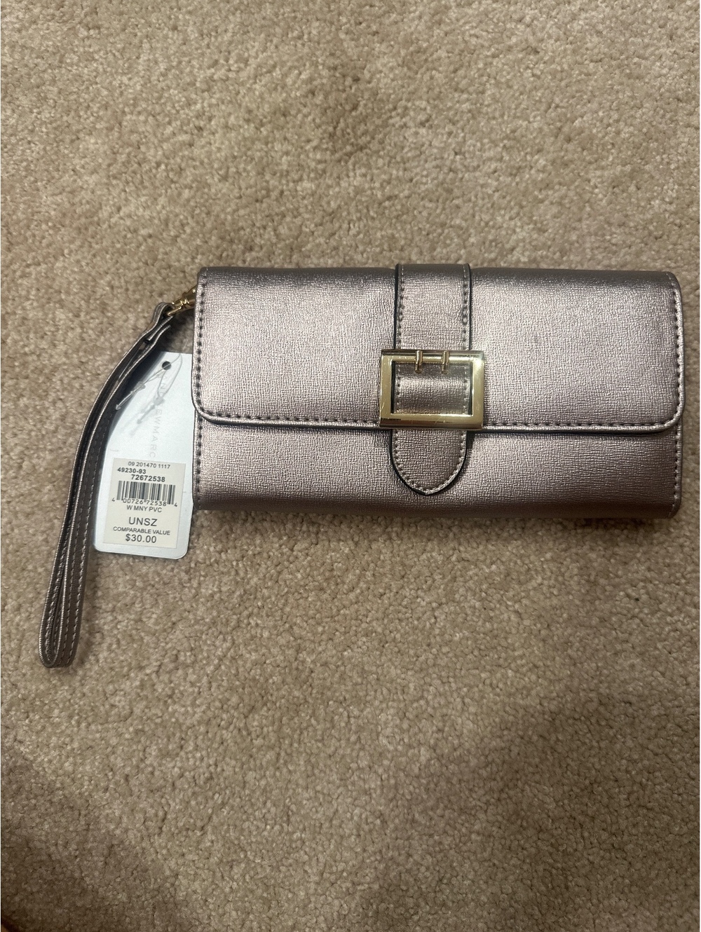 (2)Marc New York Andrew Marc Metallic Wallet with Wrist Strap